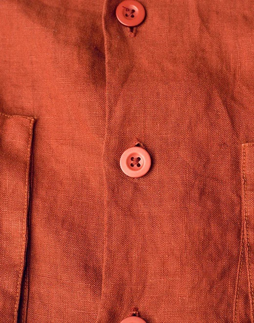 Brown Cropped Linen Shirt