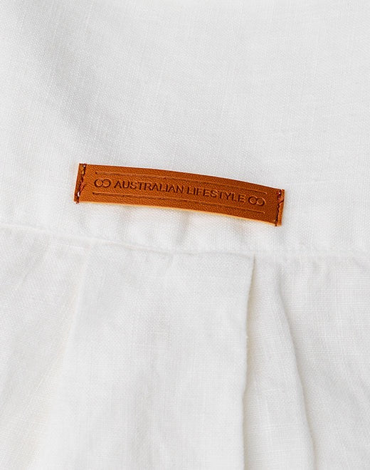 White Cropped Linen Shirt