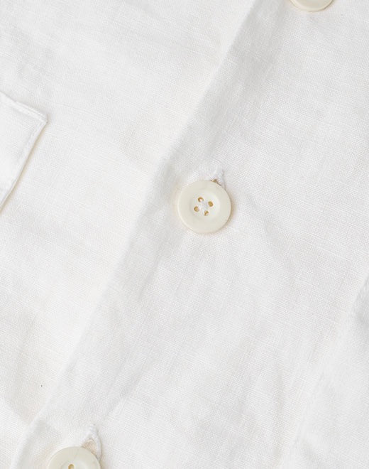 White Cropped Linen Shirt