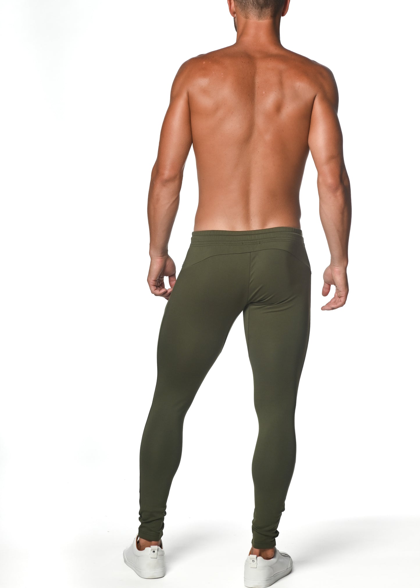 Army Green Fleece Flex Cotton Stretch Jogger