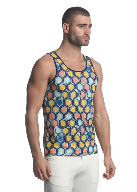 Honeycomb Stretch Mesh Tank