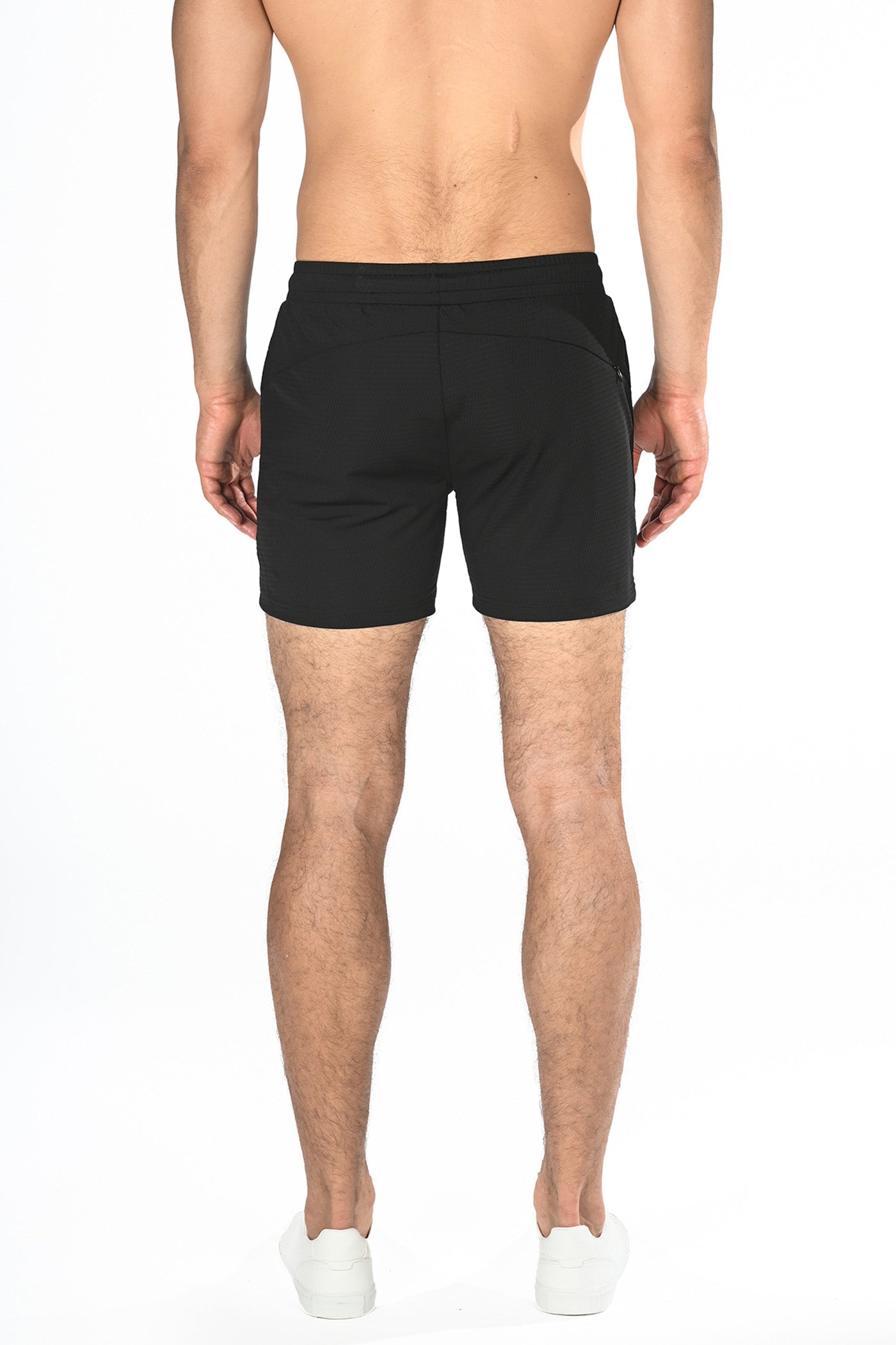 Black Textured Stretch Performance Short