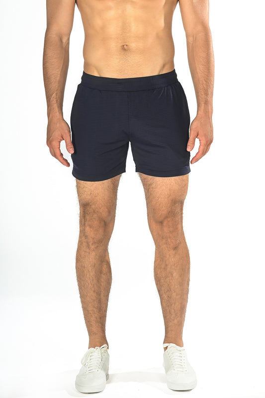 Navy Textured Stretch Performance Short