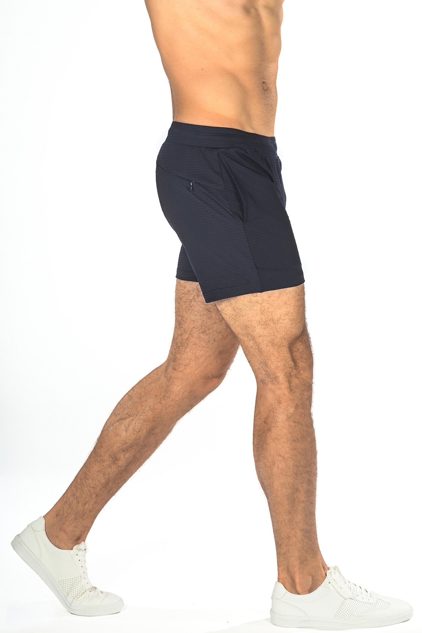 Navy Textured Stretch Performance Short