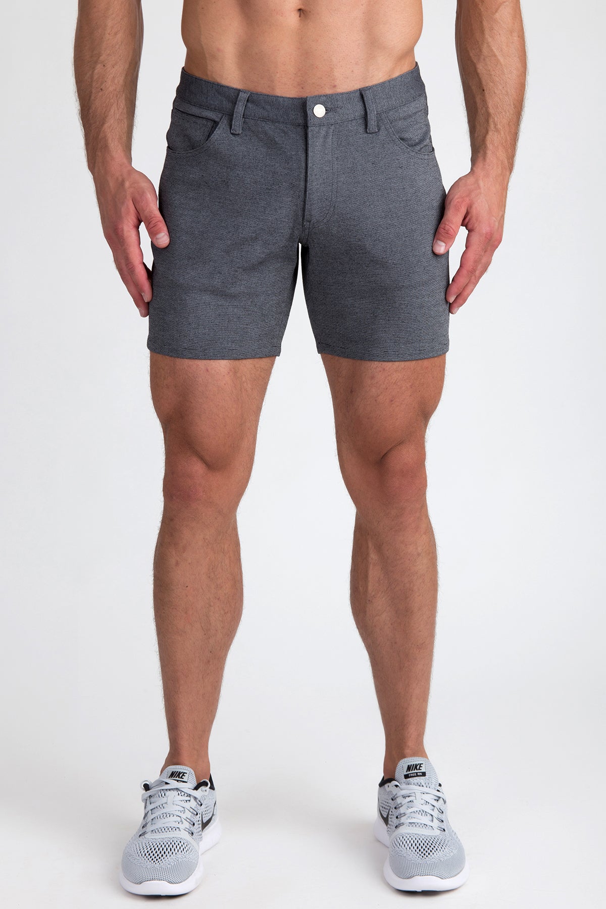 Grey 5" Stretch Knit Short