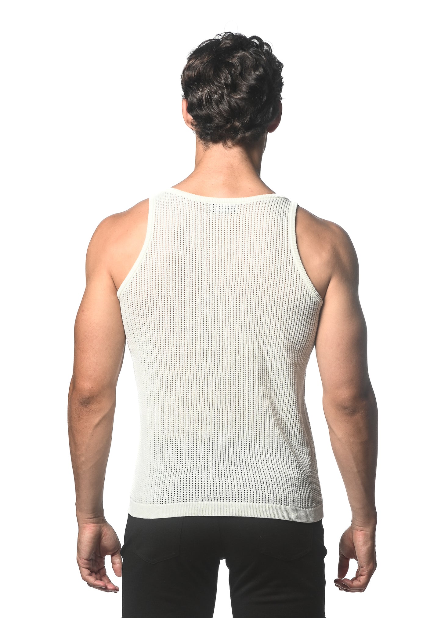 Milky Textured Knitted Tank with Clips