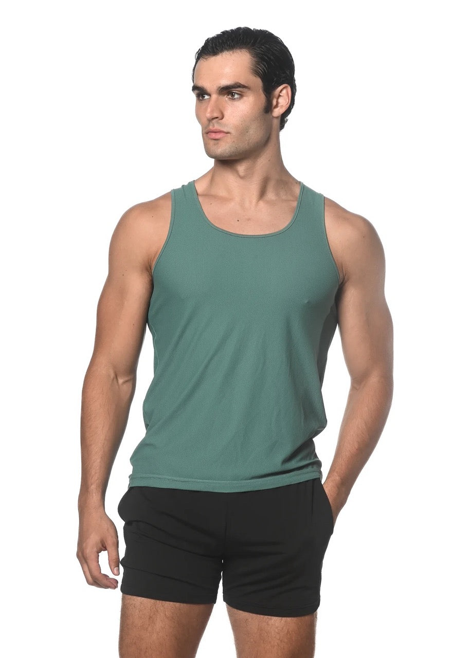 Ocean Textured Stretch Mesh Performance Tank