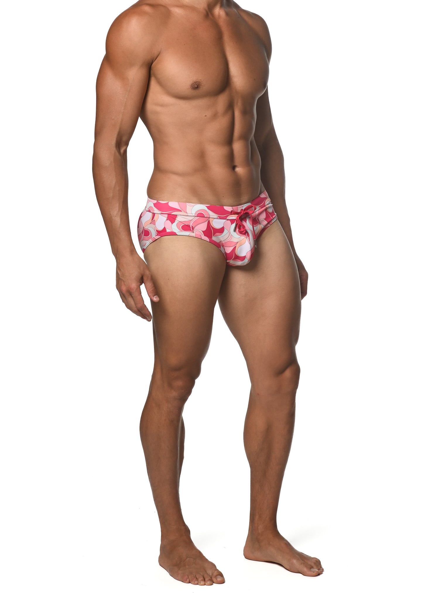 Pink Swirl Swim Brief M (32-34) - Final Sale