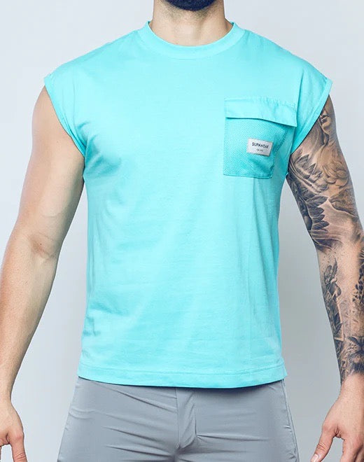 Turquoise Wide-Cut Tank