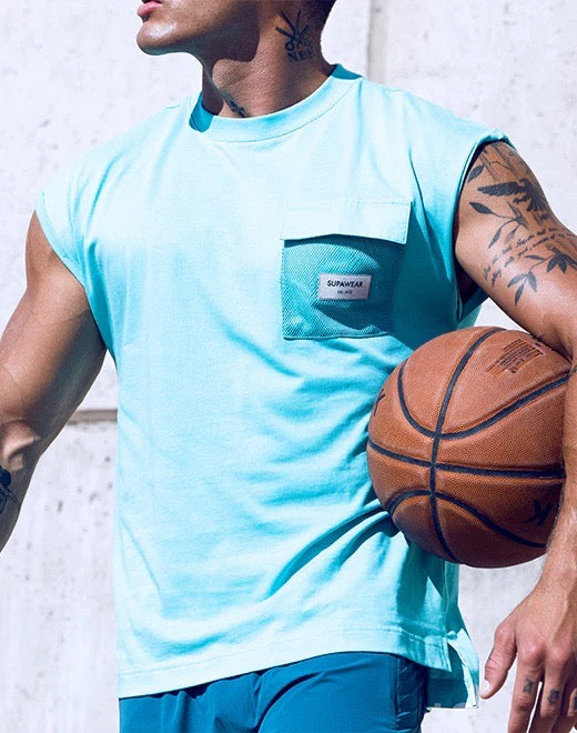 Turquoise Wide-Cut Tank