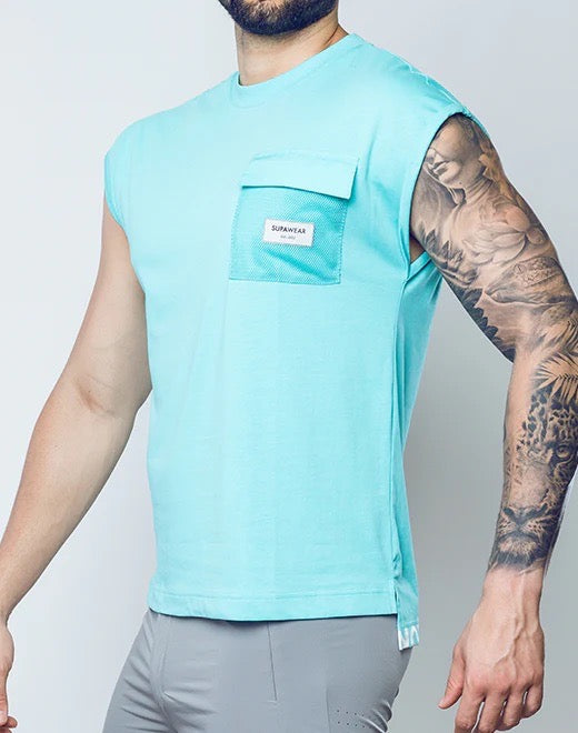 Turquoise Wide-Cut Tank