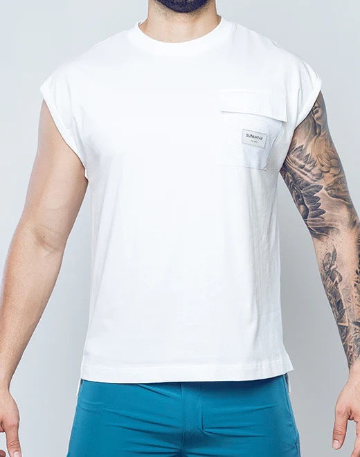 White Wide-Cut Tank