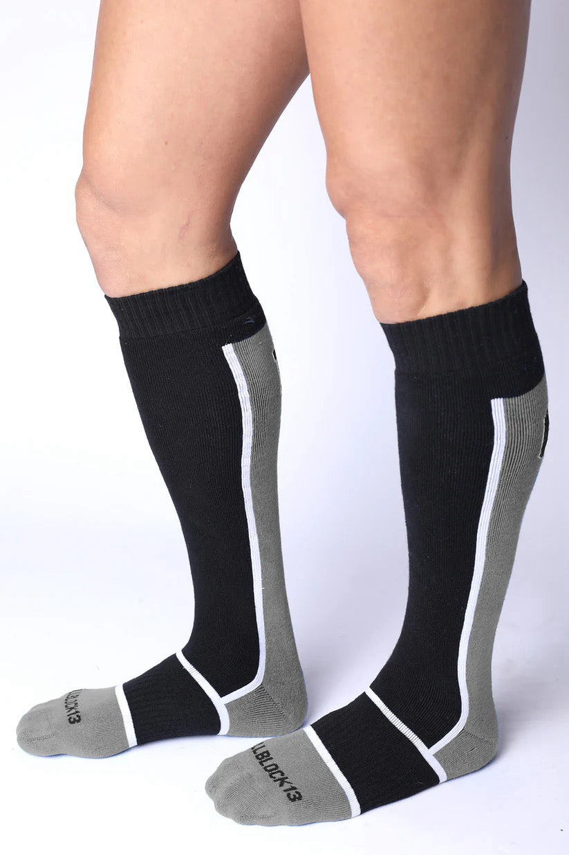 Grey Take Down Knee High Sock