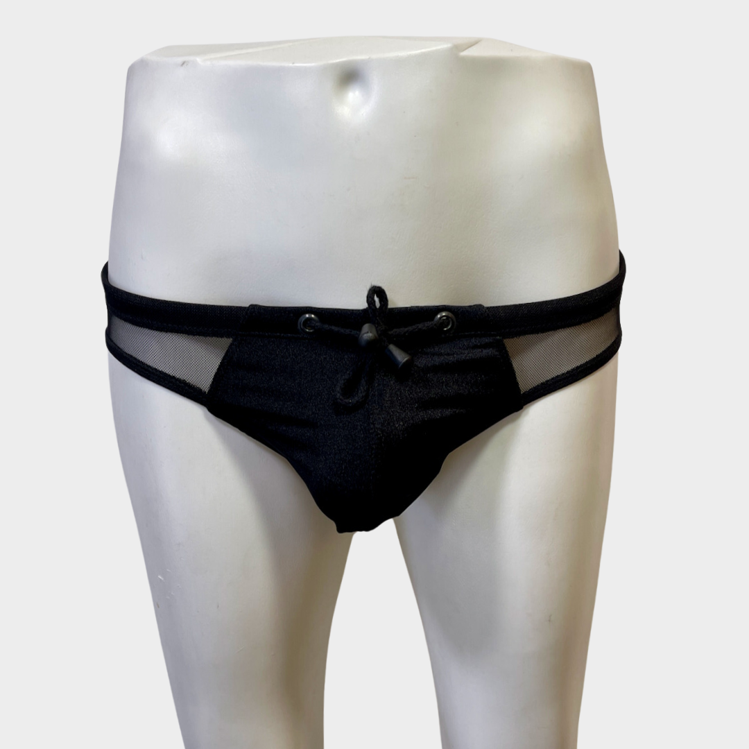 Black Sheer Swim Brief - Final Sale