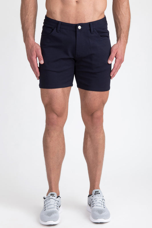 Navy 5" Stretch Knit Short