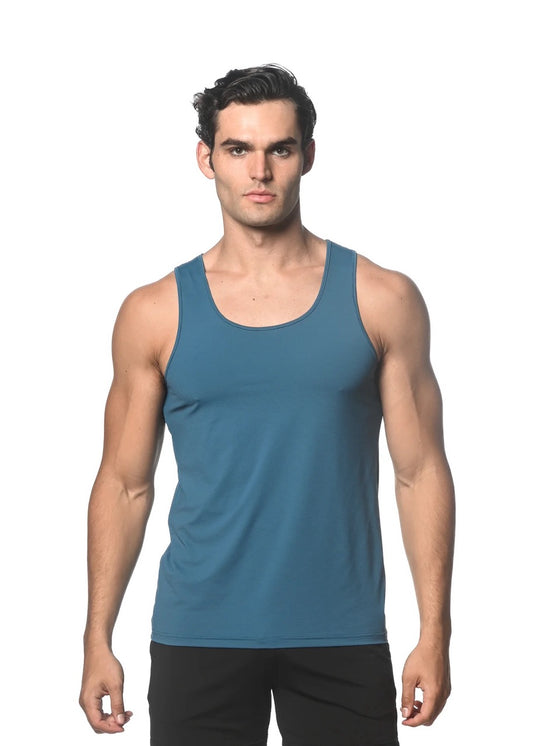 Teal Stretch Mesh Performance Tank